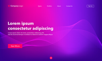 Asbtract background website Landing Page. Template for websites, or apps. Modern design. Abstract vector style.