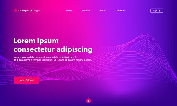 Asbtract background website Landing Page. Template for websites, or apps. Modern design. Abstract vector style.