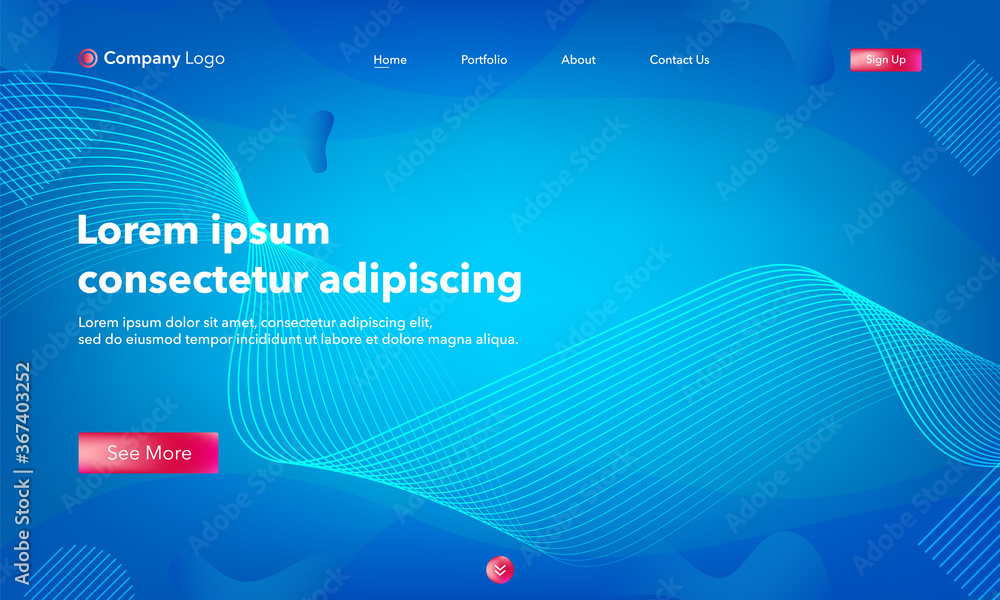Wall mural asbtract background website landing page. template for websites, or apps. modern design.blue. abstra