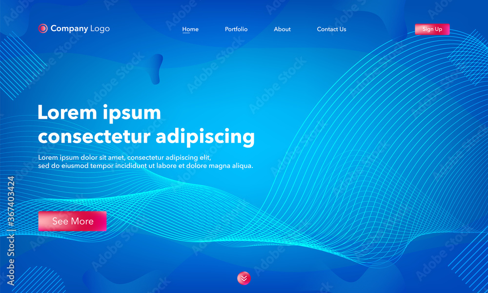 Wall mural asbtract background website landing page. template for websites, or apps. modern design.blue. abstra