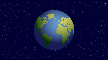 Vector model of Planet Earth on the dark background 
