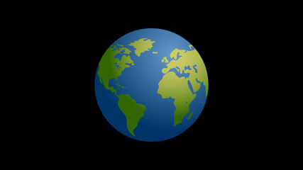 Vector model of Planet Earth on the dark background 
