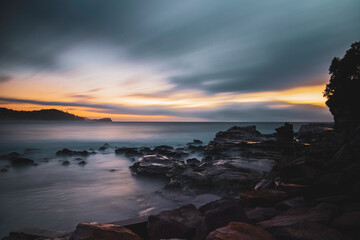 long exposure of the shore