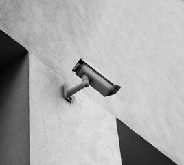 security camera on a wall