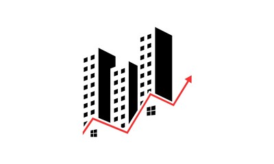 Growing arrow for finance accounting and property vector illustration design