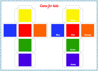 Game for children. collect the cube. color study vector image