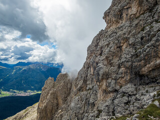 Rotwand and Masare via ferrata in the rose garden in the Dolomites