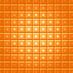 星が描かれているシームレスなオレンジ色のタイルの背景