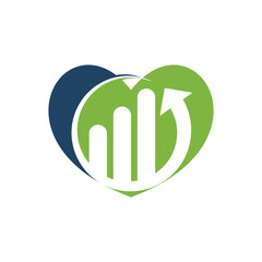 Business Finance Logo template vector icon design. Finance heart shape concept logo.