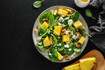 Summer appetizing salad with pineapple