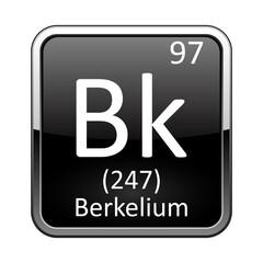 The periodic table element Berkelium. Vector illustration