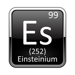 The periodic table element Einsteinium. Vector illustration