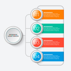 Abstract 3D Paper Infographics. Business template .Vector illustration