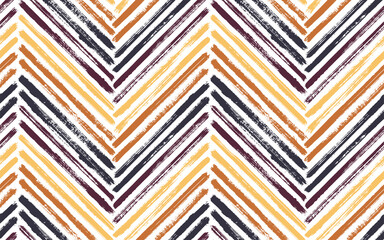 Brush stroke chevron zig zag seamless pattern.