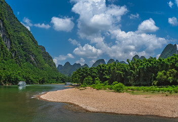 The turn of Li River in China