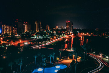 Fototapeta premium Long Exposure with Traffic in the City