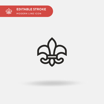 Fleur De Lis Simple Vector Icon. Illustration Symbol Design Template For Web Mobile UI Element. Perfect Color Modern Pictogram On Editable Stroke. Fleur De Lis Icons For Your Business Project