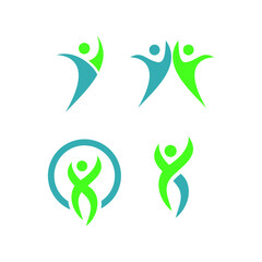 Healthy logo premium design template.