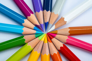 Fototapeta premium closeup color pencil, back to school concept 