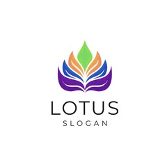 Colorfull  Lotus Logo Icon Vector Illustration