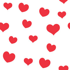Hearts seamless pattern. Love symbols. Valentine's day background design. Romantic design loop texture.