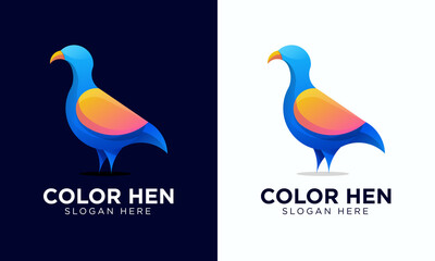 hen logo template with colorful style