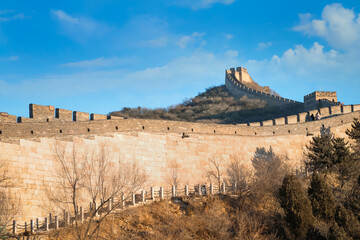 Beijing, China - Jan 14 2020: The Great wall of China at Badaling built in Ming Dynasty, it's the...