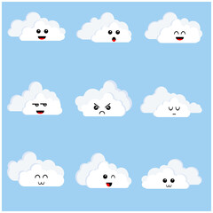 cute cloud mascot character