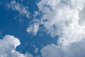Beautiful white clouds against the blue sky. Nimbus stratus clouds