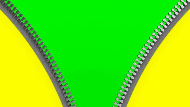 Opening zipper. Isolated 3d render
