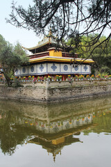 A pavilion, the Tsokyil Potrang, in the Norbulingka (Summer Palace) at Lhasa, Tibet, China