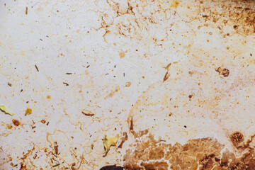 Texture of dirty stains and grease on white stove