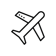Airplane, Plane Icon Logo Vector Isolated. Travel and Tourism Icon Set. Editable Stroke and Pixel Perfect.