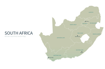 south africa map. african countries vector map.