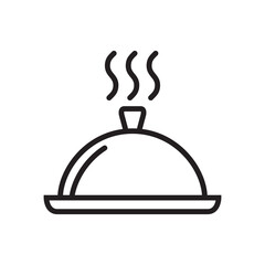 Obraz premium Tray food icon vector illustration. Line style design.