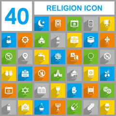 religion set icon, Religion icon vector