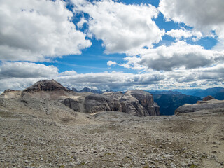 Pisciadu via ferrata of the Sella group near Piz Boe
