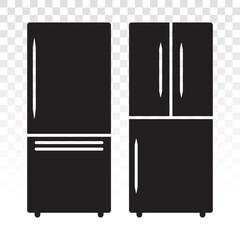double door freezer refrigerator or fridge flat vector icon for apps and websites