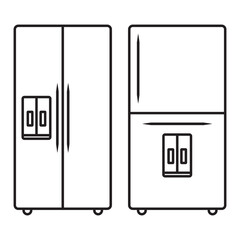 Electronic whirlpool refrigerators or fridge line art icon for apps or websites
