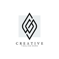 letter G and S square background logo monogram modern creative elegant