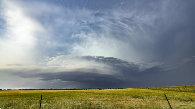 Time lapse of Tornadic Cell over Grassy Field