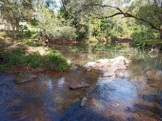 Salto dos gringos waterfall, nature, natural beauty, crystal clear river.