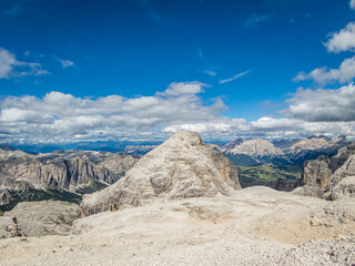 Pisciadu via ferrata of the Sella group near Piz Boe