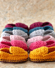 Fototapeta na wymiar Baby crochet shoes