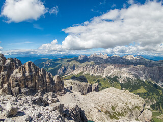 Pisciadu via ferrata of the Sella group near Piz Boe