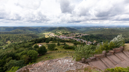 Fototapeta na wymiar Panoramic view of Dabo village in France