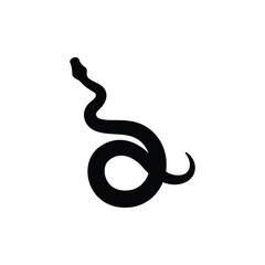 Snake silhouette vector on white background