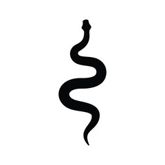 Snake silhouette vector on white background
