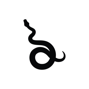 Snake silhouette vector on white background