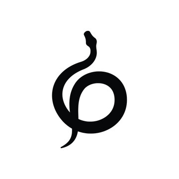 Snake silhouette vector on white background